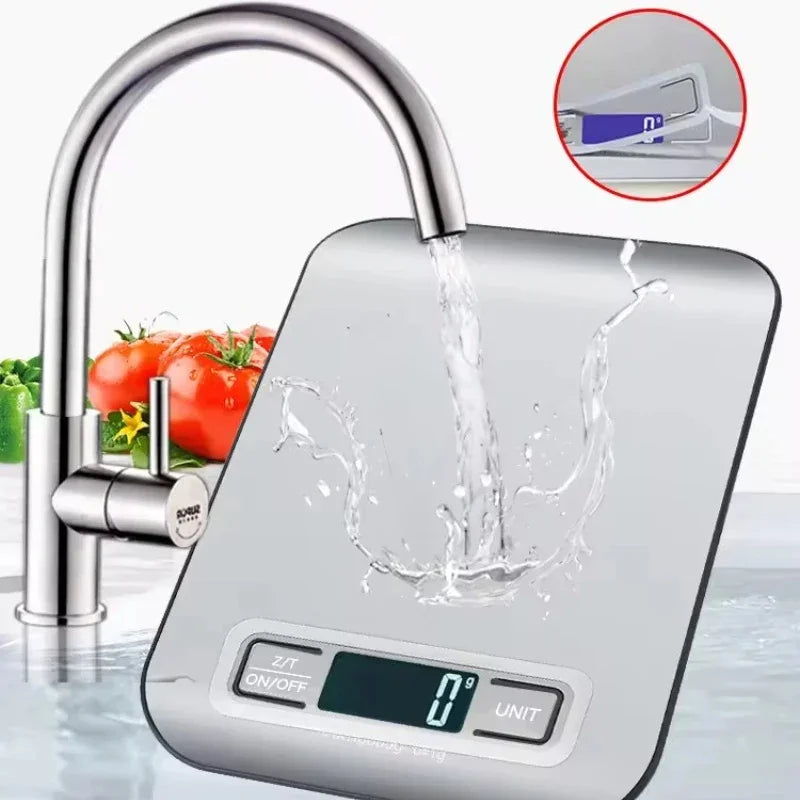 Balance de Cuisine LED en Acier Inoxydable 5/10kg – Précision 1g, Pâtisserie & Bijoux