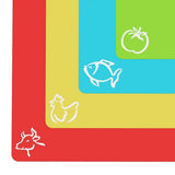 Set de 4 Planches à Découper Flexibles avec Icônes Aliments