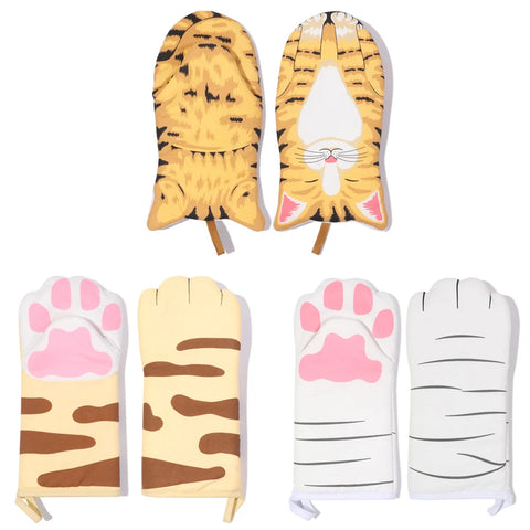 Maniques Pattes de Chat en Coton – Gants Anti-Chaleur Mignons pour Four