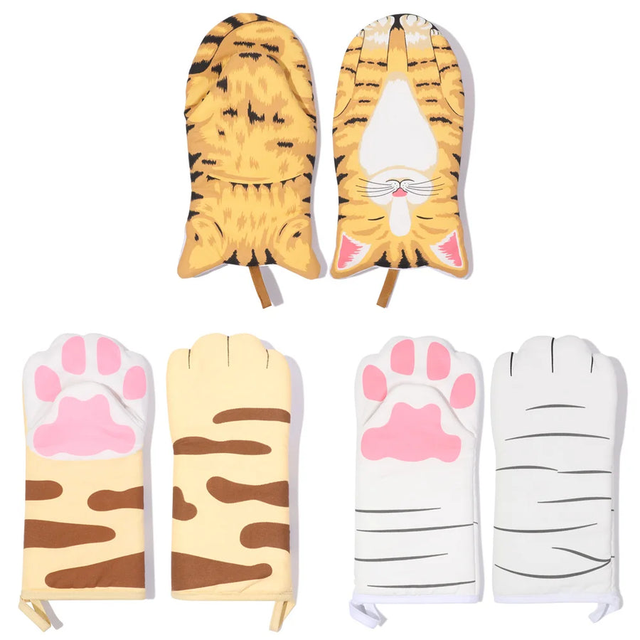 Maniques Pattes de Chat en Coton – Gants Anti-Chaleur Mignons pour Four