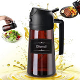 Spray à Huile 2-en-1 en Verre 470ml – Vaporisateur & Verseur Anti-Fuite pour Cuisine, Friteuse à Air, BBQ