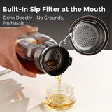 Carafe Cold Brew Café & Thé Glacé – Infuseur Long en Inox, Verre Hermétique