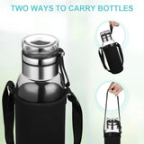 Bouteille en Verre 1L avec Filtre Inox – Infuseur Thé & Fruits