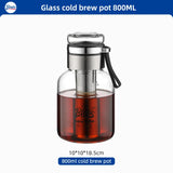 Carafe Cold Brew Café & Thé Glacé – Infuseur Long en Inox, Verre Hermétique