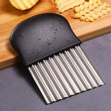 Couteau à Frites Ondulé en Inox – Trancheur Gaufré pour Légumes & Pommes de Terre