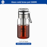 Carafe Cold Brew Café & Thé Glacé – Infuseur Long en Inox, Verre Hermétique
