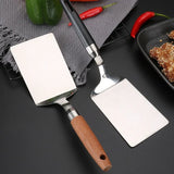 Spatule à Steak en Acier Inoxydable – Manche en Bois, Pelle à Pizza & BBQ