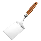 Spatule à Steak en Acier Inoxydable – Manche en Bois, Pelle à Pizza & BBQ