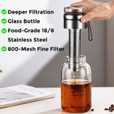 Carafe Cold Brew Café & Thé Glacé – Infuseur Long en Inox, Verre Hermétique