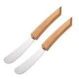 Couteau à Beurre en Acier Inoxydable – Manche en Bois, Spatule à Confiture