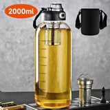 Grande Bouteille en Verre avec Filtre à Thé Inox – 800ml à 2,5L, Sport & Bureau