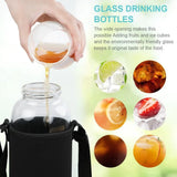 Bouteille en Verre 1L avec Filtre Inox – Infuseur Thé & Fruits