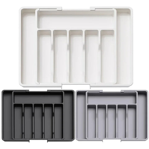 Range-Couverts Rétractable Noir – Organisateur de Tiroir Extensible