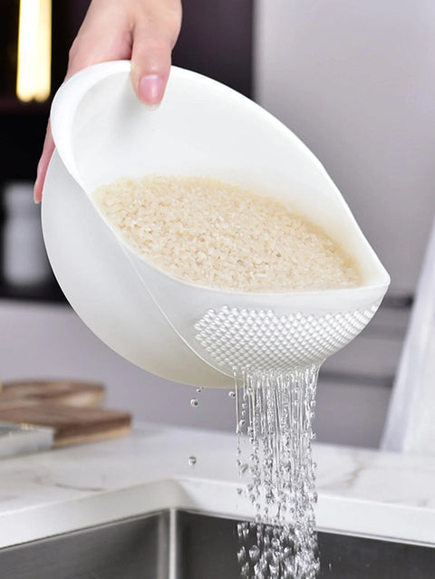 Passoire Bol avec Poignée – Égouttoir pour Riz, Fruits & Légumes