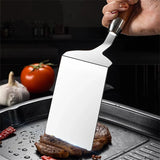 Spatule à Steak en Acier Inoxydable – Manche en Bois, Pelle à Pizza & BBQ