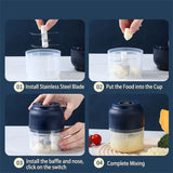 Mini Hachoir Électrique Sans Fil USB 250ml – Ail, Légumes, Oignons & Herbes