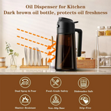 Spray à Huile 2-en-1 en Verre 470ml – Vaporisateur & Verseur Anti-Fuite pour Cuisine, Friteuse à Air, BBQ