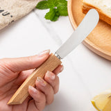 Couteau à Beurre en Acier Inoxydable – Manche en Bois, Spatule à Confiture