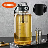 Grande Bouteille en Verre avec Filtre à Thé Inox – 800ml à 2,5L, Sport & Bureau