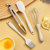Set d'Ustensiles de Pâtisserie en Silicone – Grattoir, Pinceau, Fouet & Pince