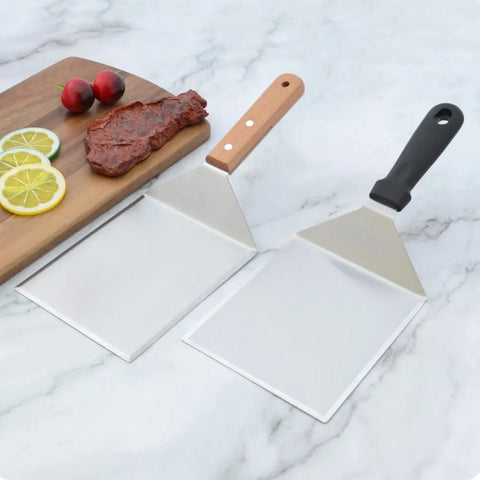 Spatule de Grill Carrée Anti-Brûlure – Steak, Burger, Pancake, BBQ & Plancha