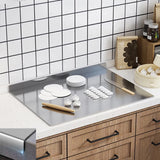 Grande Planche à Découper en Inox en L – Double Face pour Découpe & Pâtisserie