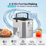 Machine à Glaçons Automatique Portable – 12kg/24h, Glaçons en 6 Minutes