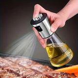 Spray Huilier en Acier Inoxydable & Verre 170ml – Anti-Fuite, Sans PVC, pour Cuisine, BBQ & Salade