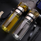 Bouteille à Thé Isotherme Double Paroi en Verre – 350/450/500ml, Anti-Fuite