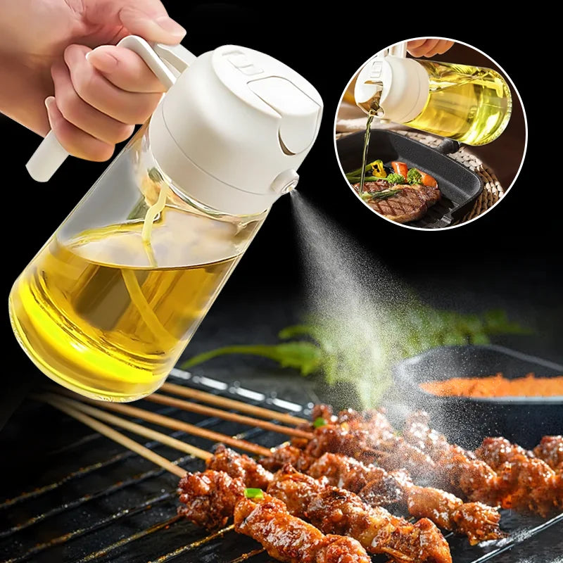 Spray Huilier 2 en 1 en Plastique 500ml – BBQ, Four, Pâtisserie & Pique-Nique