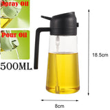 Spray à Huile 2-en-1 Grande Capacité 500ml – Vaporisateur & Verseur pour Cuisine, Friteuse à Air, BBQ