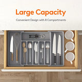 Range-Couverts Rétractable Noir – Organisateur de Tiroir Extensible