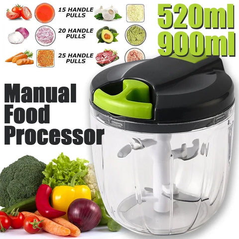 Hachoir Manuel à Tirette 520/900ml – Hache-Ail, Oignons, Légumes & Fruits