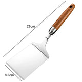 Spatule à Steak en Acier Inoxydable – Manche en Bois, Pelle à Pizza & BBQ